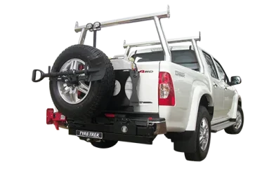 Tyre Trek Swing Away Wheel Carrier - Easily Removable - Mounts on via 50mm Tow Hitch