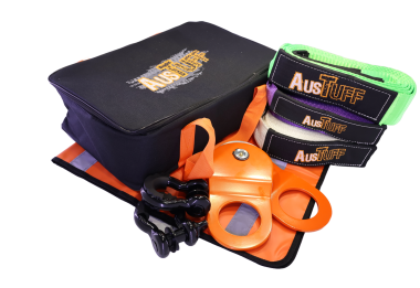 AusTuff 4x4 Recovery Kit - Snatch Strap with Block and Dampener